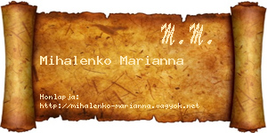 Mihalenko Marianna névjegykártya